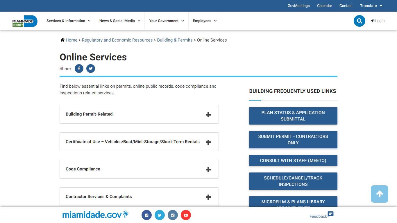 Building Online Services - Miami-Dade County